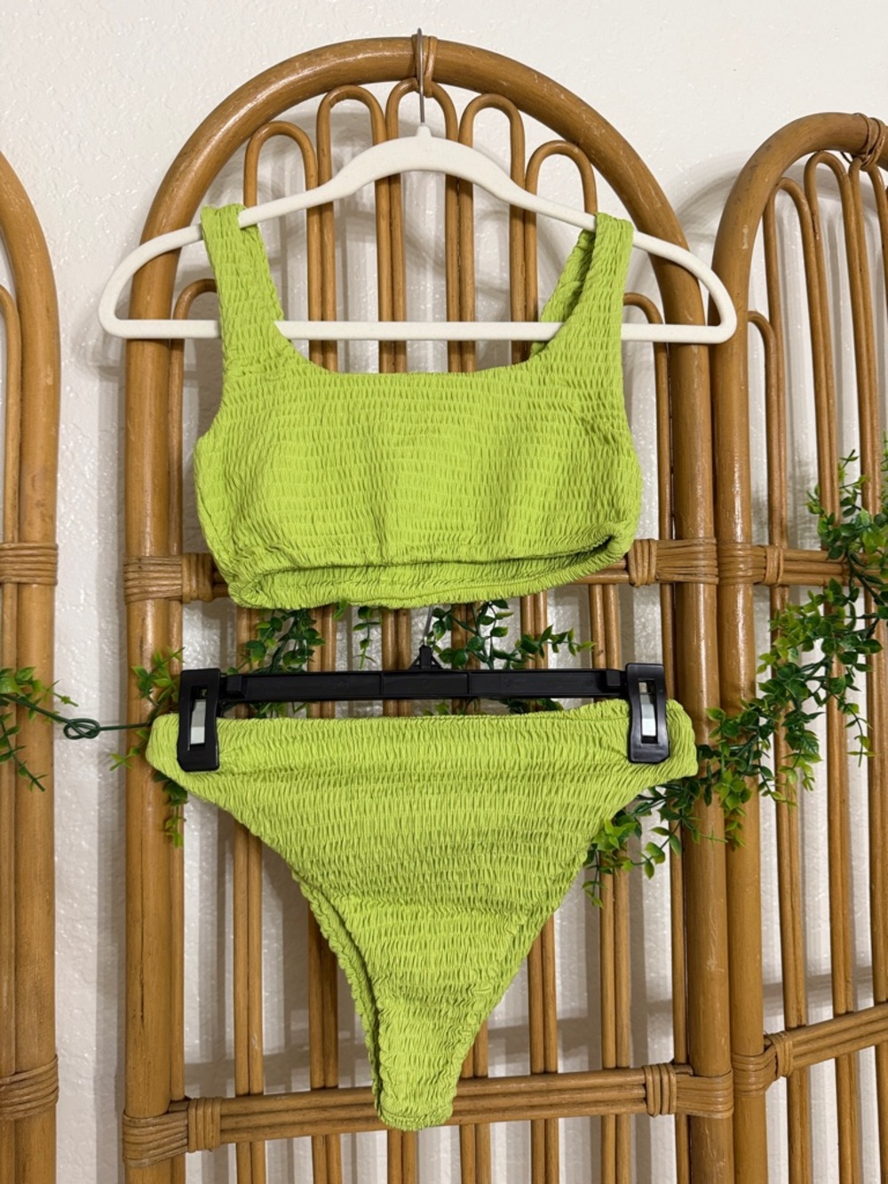 NAKED WARDROBE Lime Green 2 piece bathing suit set